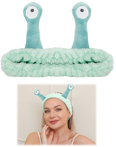 Spa Haarband Kosmetik, Grüne Schnecke Headband Skincare, Soft Kosmetik Haarband, Skincare Headband für Gesichtswäsche, Make-up, Hautpflege, Schönheitspflege