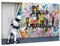 Life Is Beautiful Graffiti-Wandkunst, bunte Pop-Art hinter dem Vorhang, Leinwanddrucke, Straßen-Graffiti, gerahmtes Kunstwerk für Wohnzimmer, Schlafzimmer, Dekor, fertig zum Aufhängen, 61 x 91,4 cm