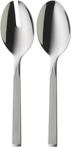 WMF Art Deco Salatbesteck Edelstahl, Salatgabel, Servierlöffel, Cromargan Protect poliert, kratzbeständig, spülmaschinenfest