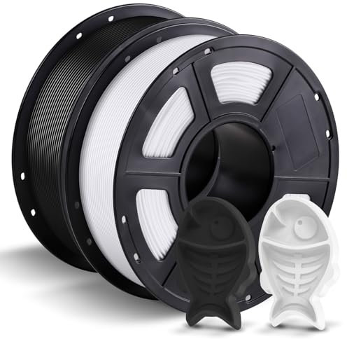 ANYCUBIC PETG Filament 1,75 mm, 3D-Druck-Filament für 3D-Drucker, Maßgenauigkeit +/- 0,02 mm, Vakuumverpackung, Ordentliche Spule 2kg Schwarz & Weiß