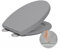 WC-Sitz Soft Close, Soft Close WC-Sitz mit Schnellverschluss für einfache Reinigung, Standard-Klo-Toilettensitze, O-Form, einfache Befestigung oben, Universal-Toilettensitz, Grau