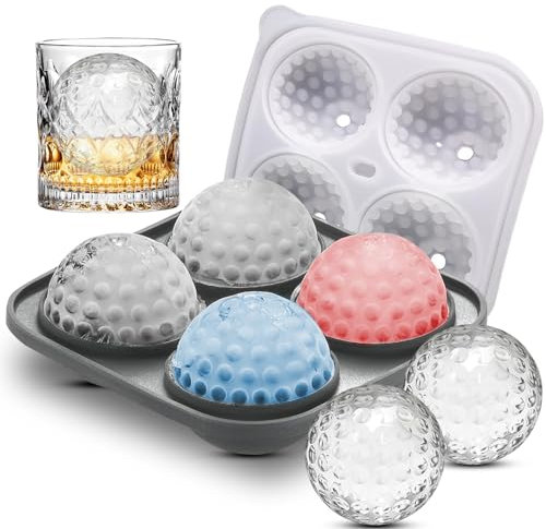 KERANEET Eiswürfelform Silikon Golfball Eiswürfelform Rund Eiswürfelform Kugel Eiswürfelform Golfball Silikon Eiswürfelform Golfbälle Eiswürfelform Groß Runde Eiswürfelform Golf für Cocktails Whisky