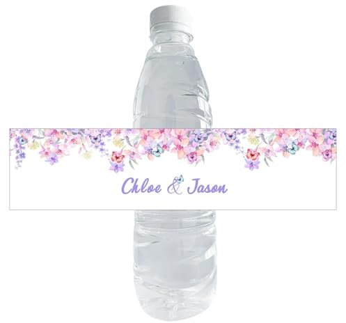 50 Unidades/100 Etiquetas Personalizadas Para Botella De Agua De Boda, Etiquetas Personalizadas Impermeables Para Nombre Y Fecha De Boda Para Despedida De Soltera, Etiqueta Para Botella De Agua En