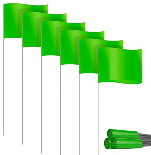 Yssevlon Markierungsfahnen, Markierungsfahnen für Rasen, 30er-Pack, Kleine PVC-Flaggen, Markierungsfahnen, Rasenflaggen, Gartenflaggen, Vermessungsflaggen, Grün