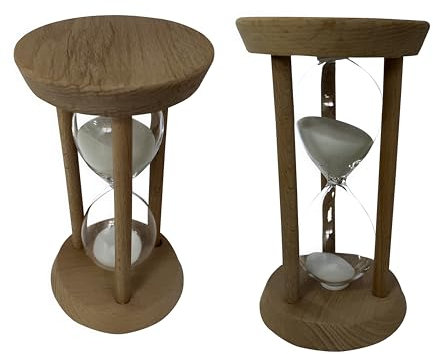 Minuteur Sablier pour 15 Minutes Sandglass Timer 45 Minutes Décoration Table Basse de Thé Étagère à Livres Jeu Scolaire Ornement Cadre en Bois Sand Timer l'horloge Blanc