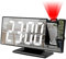 DONGKER Sveglia Proiettore, Radiosveglia Proiezione con Display LED Luminosità Regolabile a 3 Livelli e Rotazione di 180 ° e Impostazione, Sveglie Snooze per Comodino Ufficio Domestico