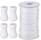 Roman Blind Cord Kit, 50m 1.8mm Braided Lift Shade Cord and 4 Pieces Wooden Knobs for DIY Curtain Craft, Roman Shade