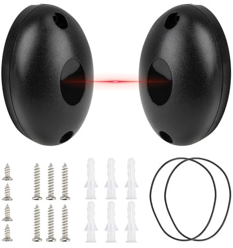 Coppia fotocellule cancello universali, Sensori a Fotocellula a Infrarossi 12/24V /DC/AC per Cancello Automatico e Porta Garage, Certificati IP55, Installazione Facile, Distanza Operativa 15-20 Metri