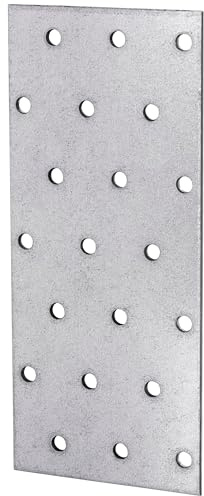 10 Stück Tischlerei Lochplatte für Bauwesen Montage 60 x 140 x 2 mm | Plattverbinder Holzverbinder Lochverbinder Verzinkt Stahlverbinder Plattwinkel Flachplatte Verbindungsplatte