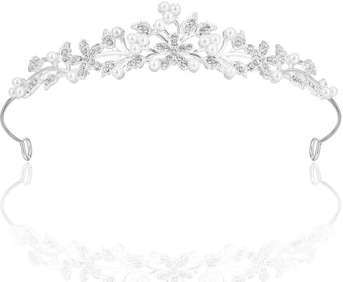 GERHUA Diadem Hochzeit, Krone Kristall Tiara Abschlussball Crown Braut Stirnband Diadem Crown für Mädchen Abschlussball Geburtstag Hochzeit Party (Silber)