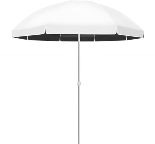 Parasol d'extérieur portable de 2,6 m avec protection UV pour bord de mer, piscine, voyage, parasol de plage rond réglable en hauteur