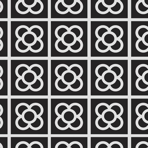 Decorera Azulejos de Vinilo Panot Barcelona para Pegar en Baldosas Muros | Pegatinas Decorativas Estilo Modernista | Resistentes a Agua Grasa | Ideal en Cocina Baño | Pack 20 Uds. (20 x 20 cm, Black)