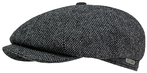 WEROR Schiebermütze Herren/Damen – Schirmmütze Flatcap Herrenmütze mit Schirm – Mütze mit Steppfutter - 100% Wolle - Sommer/Winter – WEROR-432.1 (63, Anthrazit)