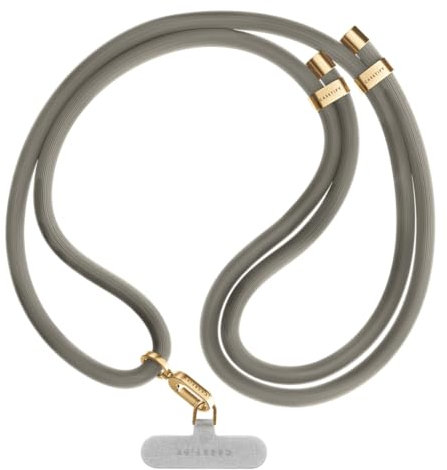 CASETiFY 8mm Rope Cross-body Strap with Card - Charcoal (Gold)