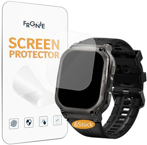 Frgnie Pellicola protettiva compatibile con KOSPET Tank M3 Ultra Smartwatch (6 pezzi), pellicola protettiva HD senza bolle per Smartwatch Tank M3