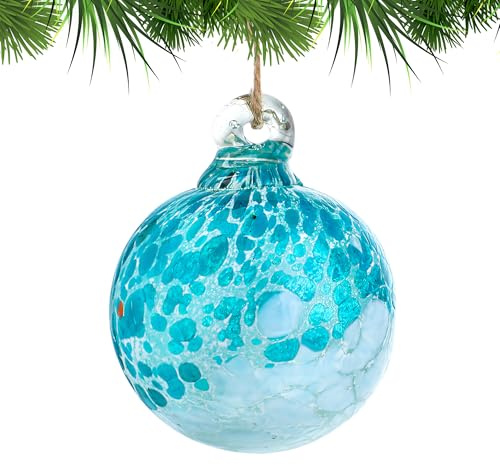 Bolas de cristal soplado a mano para colgar en el jardín, bolas de amistad, adornos de bolas de Navidad para decoración de árbol de Navidad (azul - B)