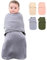HINATAA Baby Schlafsäcke Neugeborene, Pucksack Baby 0-3/3-6 Monate mit Bio-Baumwolle, 3 in 1 Wickeldecke Babys, Baby Swaddle Einstellbare Breitere Klettverschluss Jungen Mädchen (Grau, 0-3 Monate)