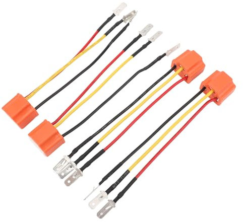 4 Stück H4-Kabelbaum-Scheinwerfer-Keramik-Buchsenstecker für Auto, LKW, Boot – 12-V-Nebelscheinwerfer-Stecker mit Einfacher Installation