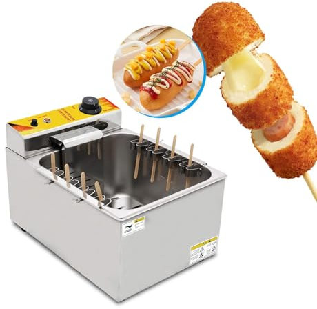 12L 1900W Hot Dog Fryer Commercial Electric Fryer Large Capacity Hot Corn Dogs Fryer Machine Commercial Deep Fryer,220V
