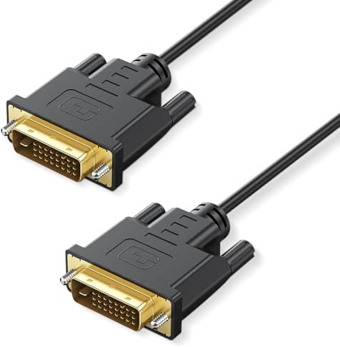 DVI to DVI Cable 5m,DVI to DVI-D 24+1 Cable,DVI-D 24+1 Gold Plated Cable, Support High Resolution 2560x1600 1080P for Gaming, DVD, Laptop, PC, Display