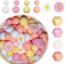 Lot de 100 perles en silicone en forme de fleur pour bricolage, marguerites, 4 couleurs, pour porte-clés, bracelets, colliers, décorations