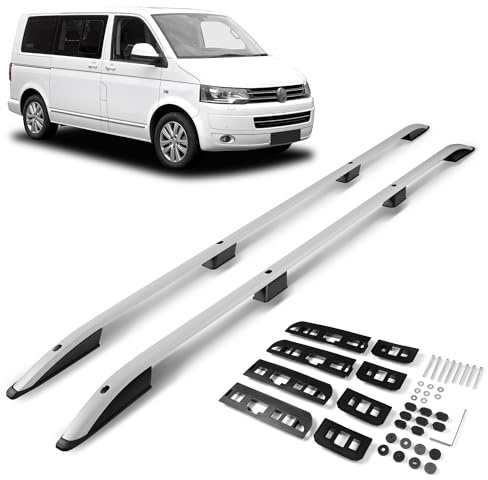 CHROMEMASTER | Dachreling Dachträger Kompatibel mit VW Multivan T5 L1 | SWB KURZ 2003-2015; Zur Befestigung der Dachgepäckträger, Dachkörben, Dachboxen oder Dachfahrradträger | Konstruktion aus Alu