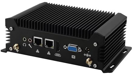 MNBOXCONET Mini PC Fanless Industrial Core i5 7287U, Micro Computer Hardware Barebone DDR4, 2X RS232 COM, 2 x RJ45 Gb LAN, Wifi5/BT4.2, Embedded Box