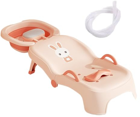 Shampoo Chair Foldable Shampoo Head Rinser Washing Seat Ages 0-10 | Folding Shampooing Recliner Ages 0-10 Years Old Kids Hair for Home Bathroom Toilet Shower Girls Boys Tot