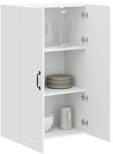 vidaXL Wandschrank Porto Hochglanz Weiß 60 x 31 x 100 cm Holzwerkstoff