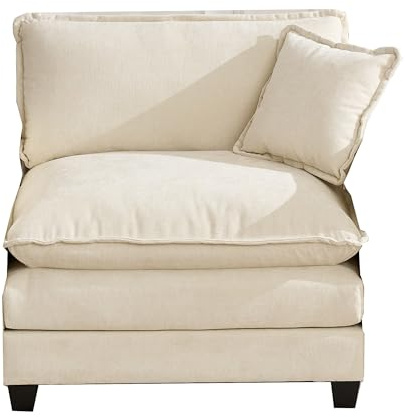 VSOGA Cloud Sofa one Seat, Modern Sectional Couch, for Living Room Bedroom and Apartment, Comfy Double Layer Upholstered Seat Cushion, Breathable Chenille Fabric,Beige,DE501BBG