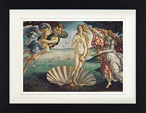 1art1 Sandro Botticelli Poster Die Geburt Der Venus, 1483-1485 Gerahmtes Bild Mit Edlem Passepartout | Wand-Bilder | Im Bilderrahmen 40x30 cm
