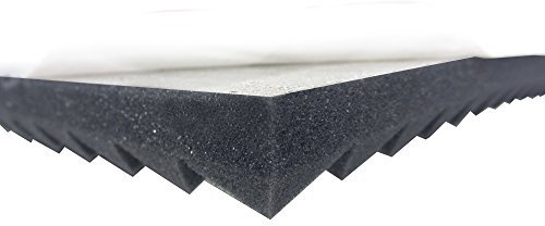 Akustikpur Akustikschaumstoff Pyramidenschaumstoff SELBSTKLEBEND - Schalldämmmatten zur effektiven Akustik Dämmung, ca. 49 cm x 49 cm x 3 cm