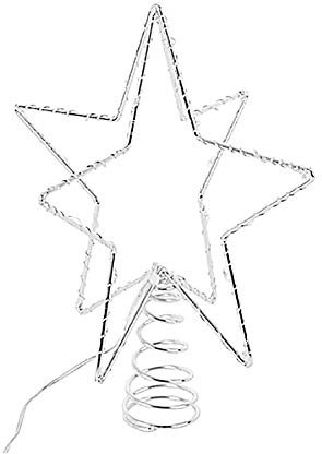 Sirius Weihnachtsbaumspitze Metall 30 LED 15 cm batteriebetrieben silber