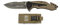 Navaja K25 Coyote G10 Hoja 8,7 cm Clip para Caza, Pesca, Camping, Outdoor, Supervivencia y Bushcraft K25 18318 + Portabotellas de regalo