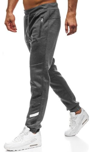 Lantch Herren Hosen Hose Sporthose Trainingshose Cargo Pants Jogginghose Sweatpants Jogger Mode Freizeit Laufen Streifen Enger Beinabschluss, L, Dunkelgrau