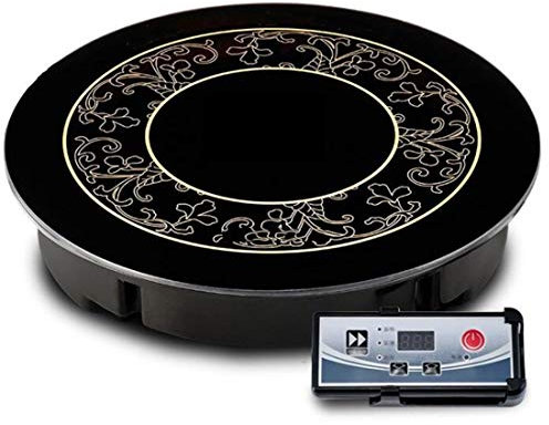 Hot pot induction cooker round induction hob touch wire control embedded hotel table special household kitchen stove appliance (Color : Black, Size : B)