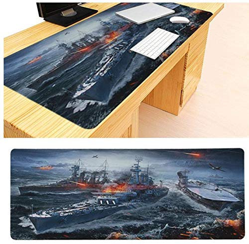 Mauspad World of Warship Schöne Mausmatte Computer Mousepad Gaming Mousepads Rastkante Mausmatte 900 * 400 * 3mm
