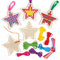 Baker Ross AT226 Star Wooden Cross Stitch Decoration Kits, Christmas Arts and Crafts (Pack of 5), Assorted