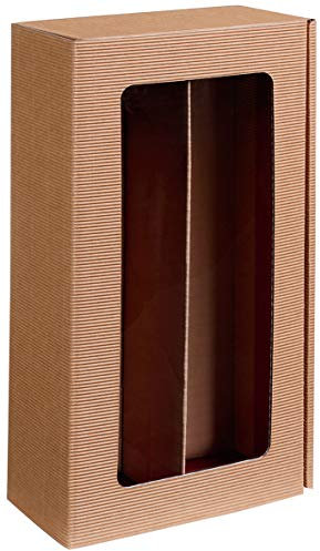 10 Stück Passepartout natur, 2er Weinkarton, Weinverpackung, Flaschenkarton für zwei Flaschen Wein/Sekt