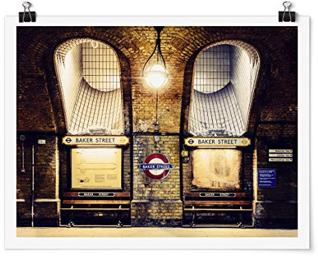 Poster Wall-Art mit Klammern - Baker Street - Querformat 3:4 Glänzend 60 x 80cm
