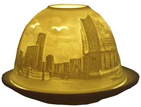 CBK-MS Windlicht Hamburg Elbphilharmonie Speicherstadt Hafen Dome Light Teelicht Teelichthalter