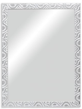 CHELY INTERMARKET MOD144 Espejo Pared Cuerpo Entero Decorativo Estilo Clásico para Salón Dormitorio Elegante Marco Relieve Blanco Plata 50x70 cm Incluye Kit Colgar Fabricado España
