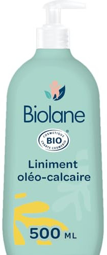 Biolane - Liniment Bio oléo-calcaire Bébé - Nettoyant sans rinçage – 99% Origine naturelle – Peaux Sensibles - Nettoie et protège le siège de bébé – 500ml – Fabriqué en France