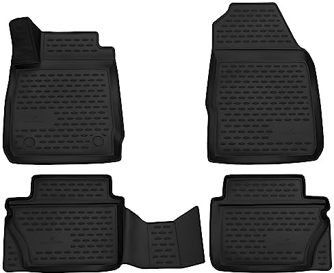 WALSER XTR Gummi Fussmatten Auto für Ford Fiesta 6 Schrägheck (CB1, CCN) 2008-2017, 100% passgenaue Auto Fußmatten, robuste Universal Fußmatte Auto, Gummimatten Auto, Auto Fussmatten Gummi