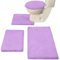 Madeals Chenille Badteppich-Set 4-teilig mit WC-Deckelbezug und Vorleger Set Combo, Soft Shaggy Badvorleger Set 3-teilig und U-förmiger WC-Bodenteppich Lavendel