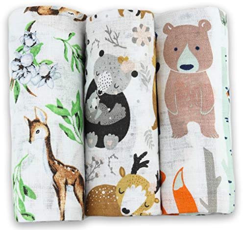 FENSILO - Mulltücher - Mullwindeln - 3er Pack 70x80 cm - Stoffwindeln, Made IN EU, schadstoffgeprüft -Spucktücher Baby für Jungen und Mädchen– Baby Mullwindeln