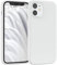 EAZY CASE Premium Silikon Handyhülle kompatibel mit iPhone 12 Mini, Slimcover mit Kameraschutz und Innenfutter, Silikonhülle, Schutzhülle, Bumper, Handy Case, Hülle, Softcase, Weiß