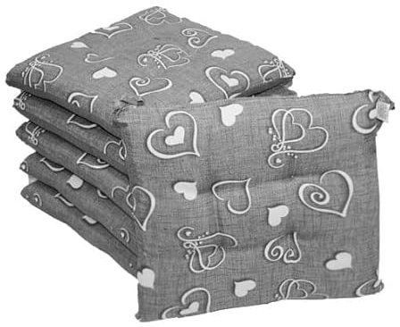 Russo Tessuti Set 6 Cuscini Copri SEDIE Laccetti Imbottiti Coprisedie Love Casa Cuori Paris