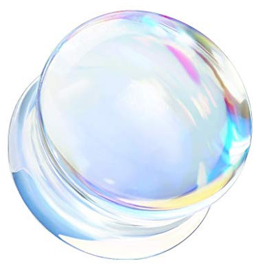 Beyoutifulthings Ohr-Plug Changierend Glas Piercing Schmuck Tunnel 12mm Double Flared Sattel-Verschluss Clear Bunt