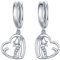 Katze Ohrringe 925 Sterling Silber Katzen Ohrringe Creolen Hänge Ohrringe Herz Ohrringe Hypoallergene Ohrringe Schmuck Geschenke für Mädchen Frauen Tochter Damen